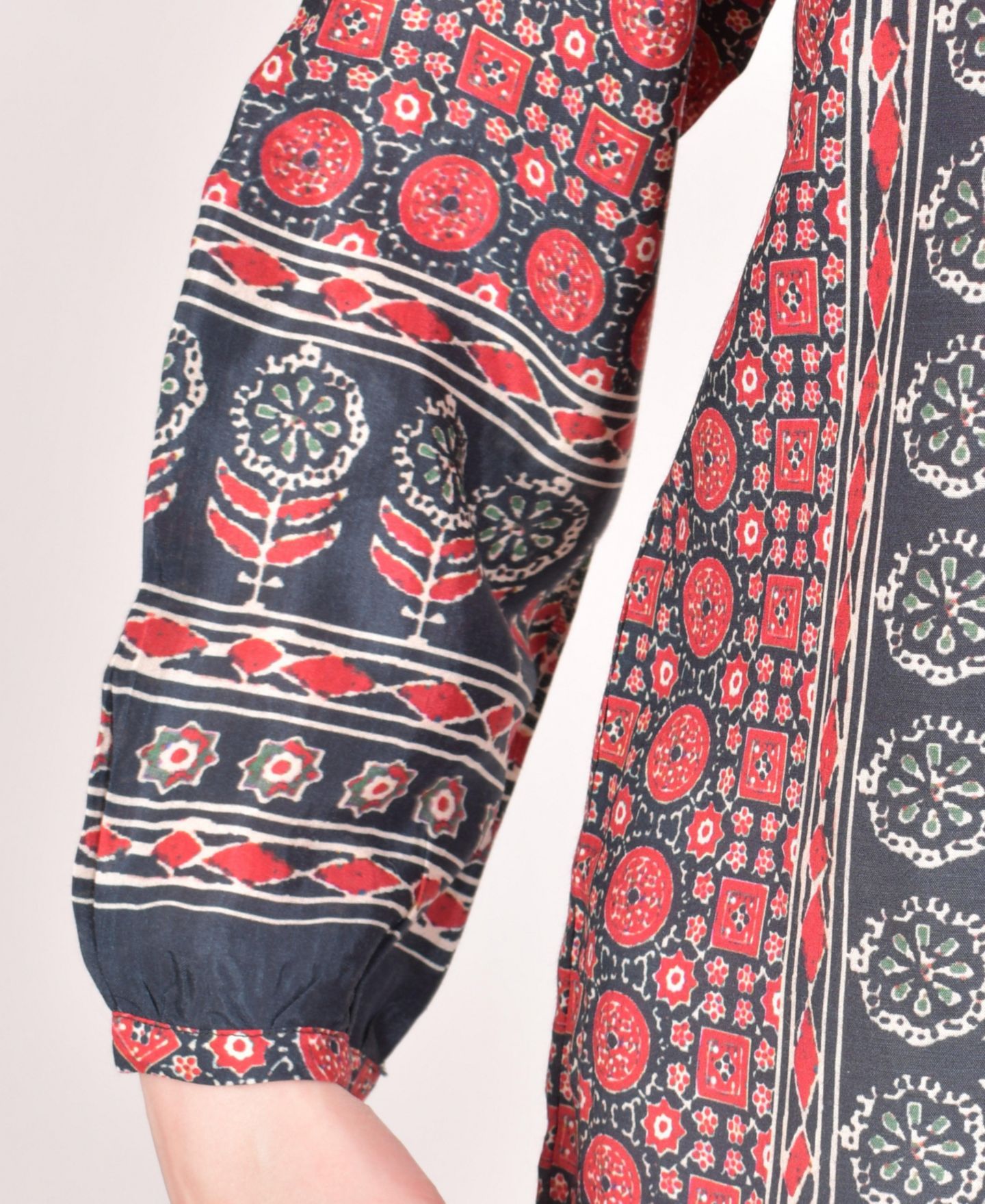 Женский топ RAAS Muslin Silk Button-Up, цвет: Тёмно-бордовый — фото 6