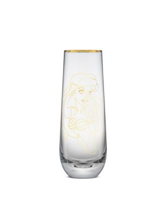Princess Sketch Art Stemless Flute Glasses, Set of 6