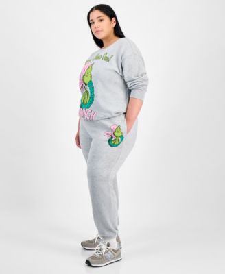Trendy Plus Size Grinch Wreath Graphic Sweatpants