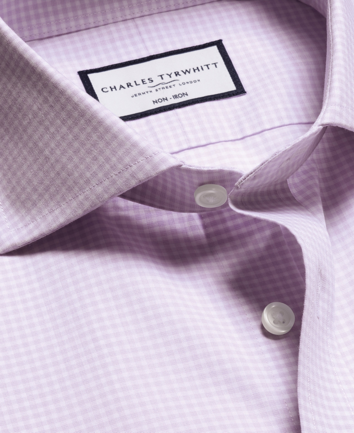 Charles Tyrwhitt Non-iron Poplin Gingham Shirt In Black
