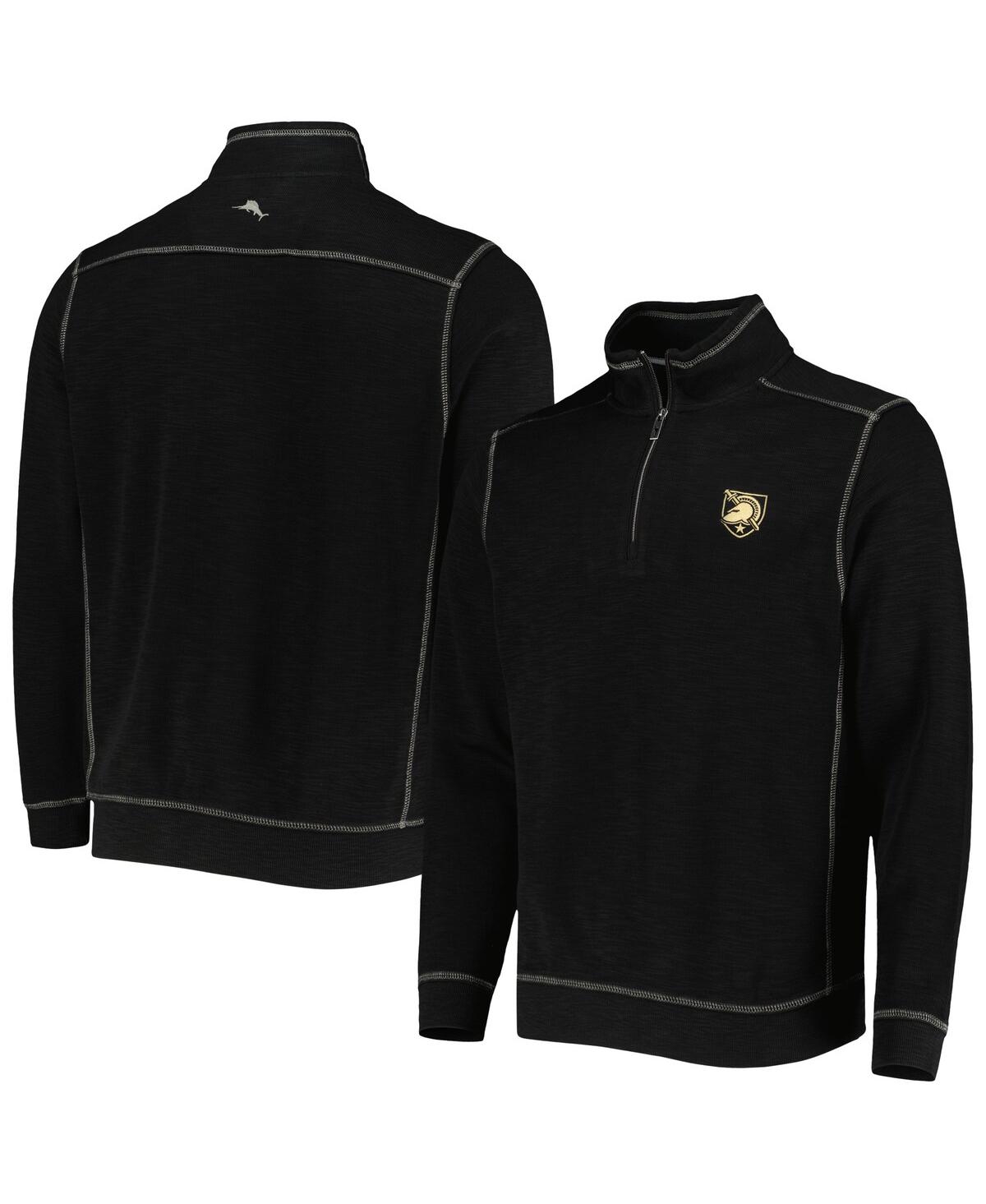 Men's Black Army Black Knights Sport Tobago Bay Tri-Blend Mock Neck Half-Zip Jacket - Black