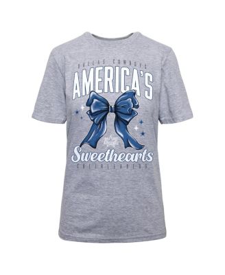 Women's Gray Cheerleaders Sweetheart Bow T-Shirt