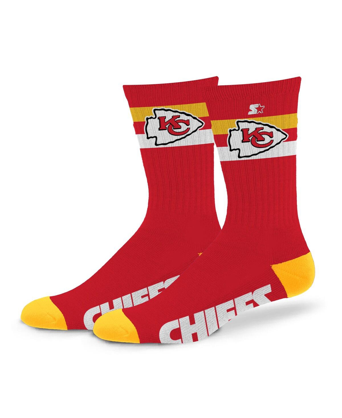 Starter Men's And Women's Kansas City Chiefs Team Color Two-stripe Crew Socks In Red