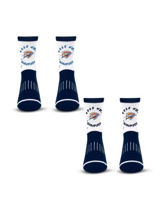 Starter - Men's and Women's Oklahoma City Thunder 2025 NBA Finals Champions Two-Pack Circle Quarter Socks Set