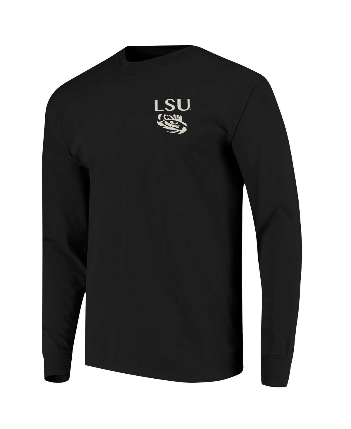 Image One Men's Black Lsu Tigers Comfort Colors Campus Nights Long Sleeve T-shirt In Black