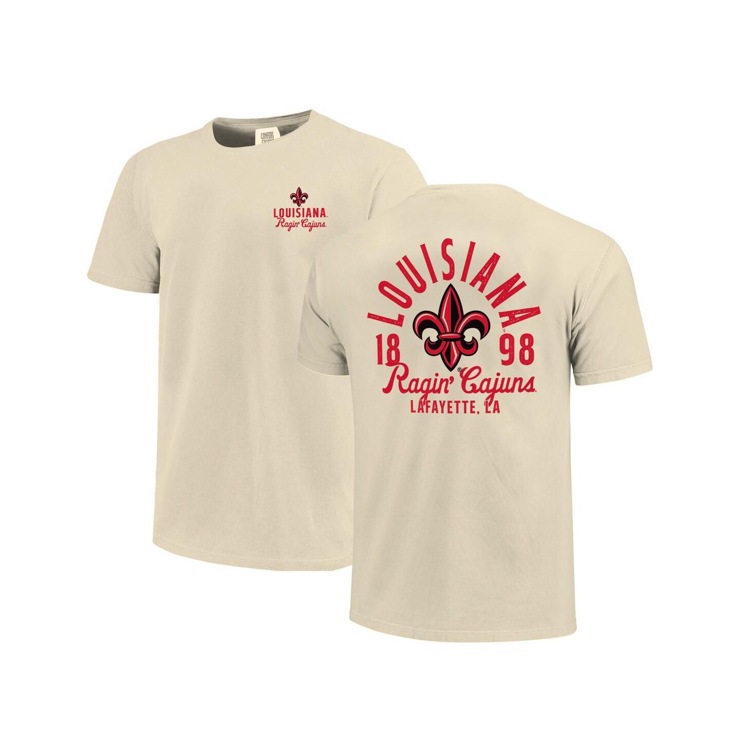 Мужская футболка Image One Cream Louisiana Ragin' Cajuns Comfort Colors Mascot Overlay — фото 1