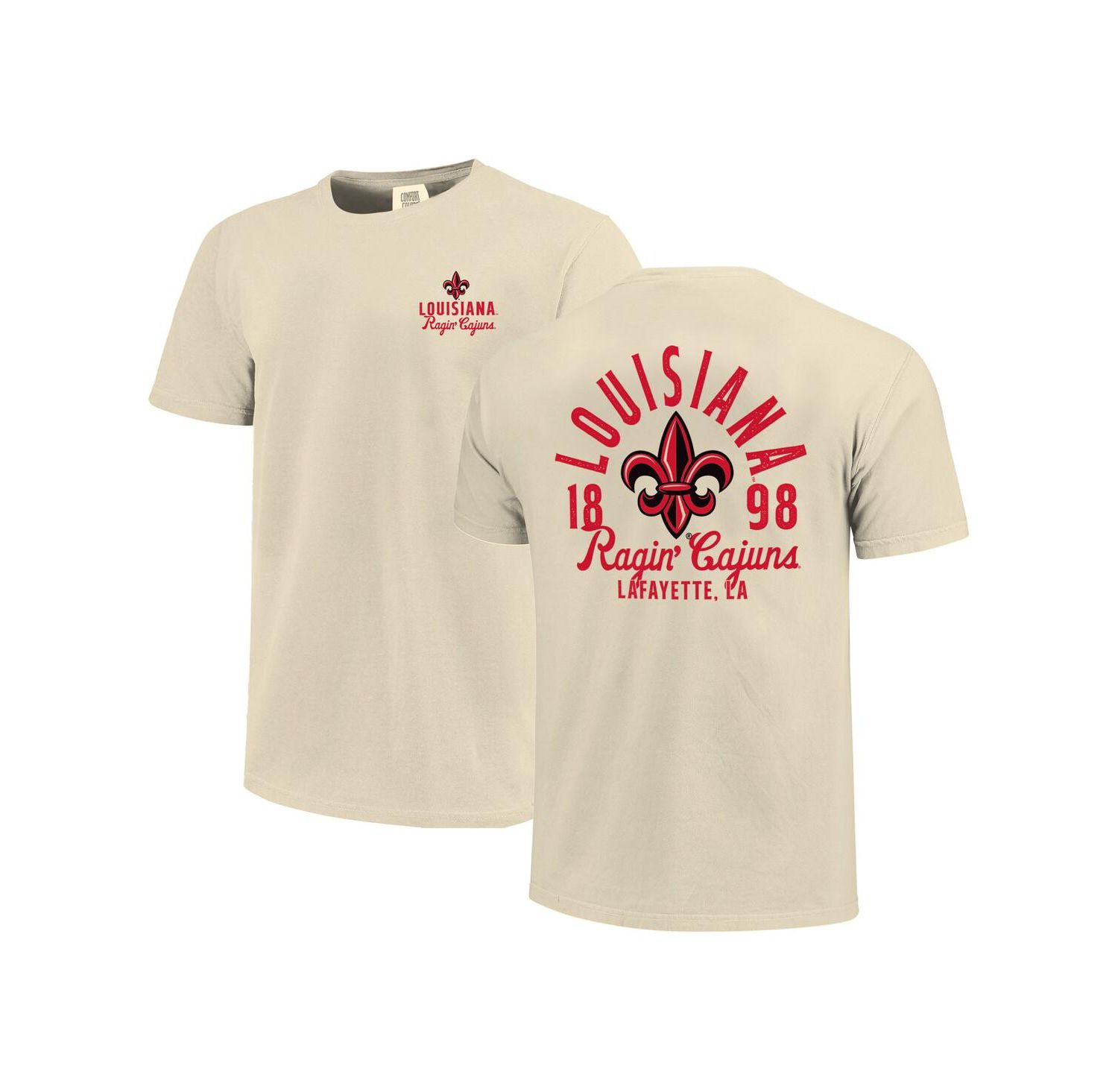 Men's Cream Louisiana Ragin' Cajuns Comfort Colors Mascot Overlay T-Shirt