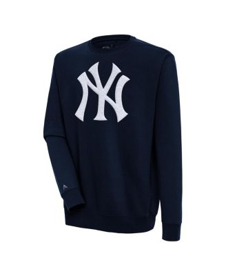 Antigua - Men's Navy New York Yankees Victory Crewneck Chenille Pullover Sweatshirt