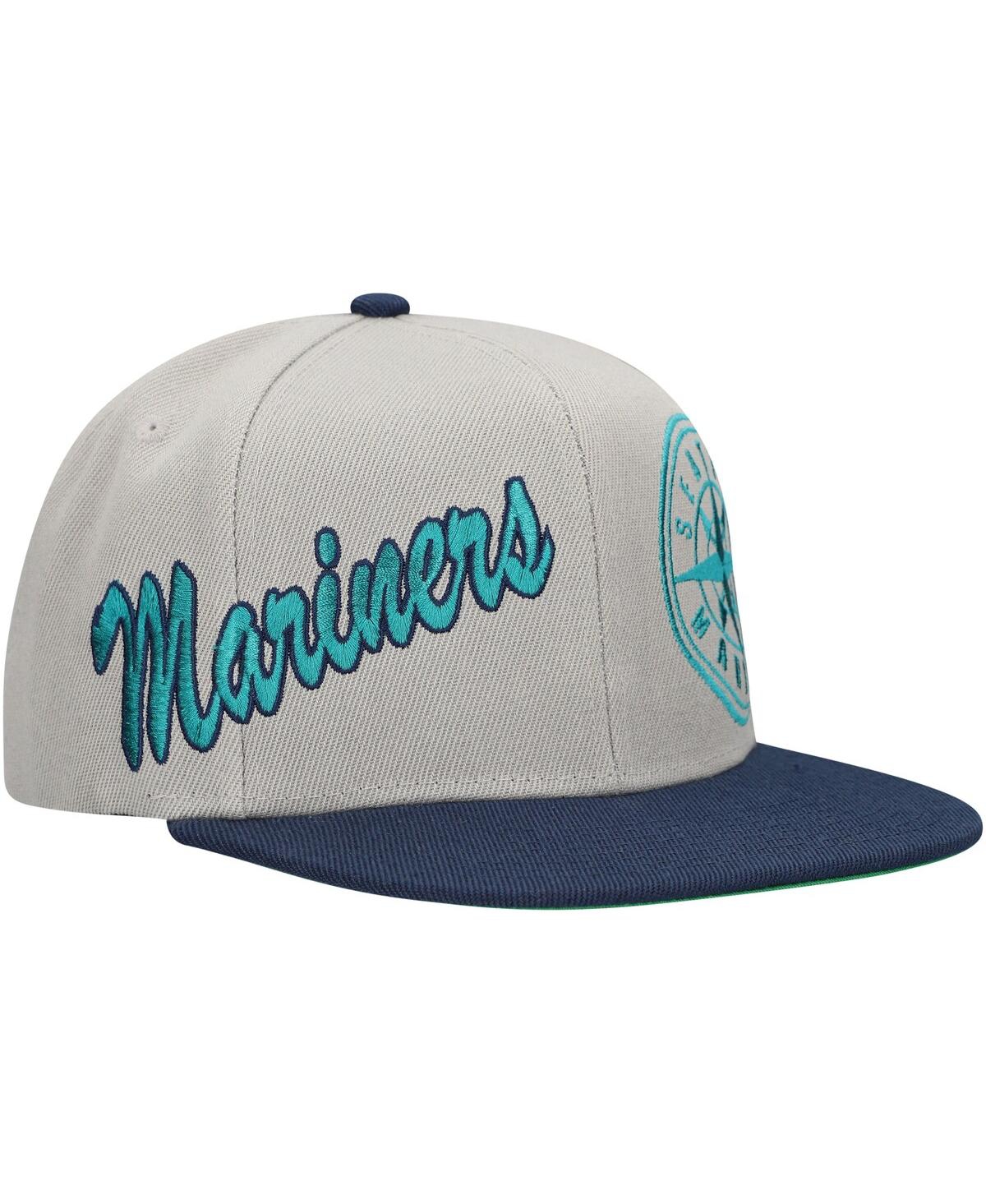 Mitchell & Ness Men's Gray Seattle Mariners Knock Out Panel Snapback Hat In Gray