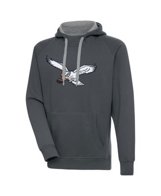 Antigua - Men's Charcoal Philadelphia Eagles Throwback Logo Victory Pullover Sweatshirt