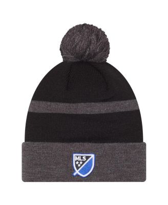 Men's Black San Jose Earthquakes 2025 Kickoff Cuffed with Pom Knit Hat