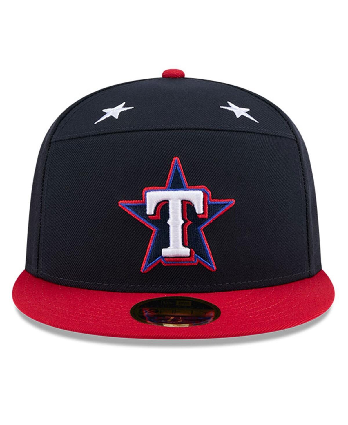 New Era Men's Navy/red Texas Rangers 2025 Mlb All-star Game Workout Side Patch 59fifty Fitted Hat In Blue