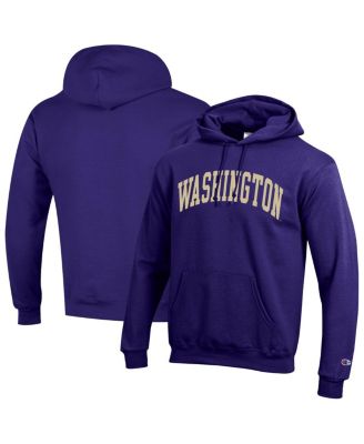 Champion - Men's Purple Washington Huskies Basic Arch Fleece Pullover Hoodie