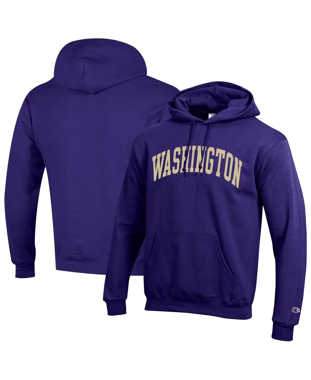 Men's Purple Washington Huskies Basic Arch Fleece Pullover Hoodie - Purple