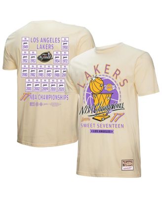 Mitchell & Ness - Men's Cream Los Angeles Lakers Hardwood Classics Champions T-Shirt