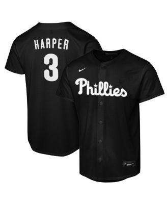 Nike - Big Boys and Girls Bryce Harper Black Philadelphia Phillies Lights Out Replica Player Jersey