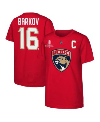 Outerstuff - Big Boys and Girls Aleksander Barkov Red Florida Panthers 2025 Stanley Cup Champions Name Number T-Shirt