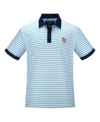 Men's Blue the Allman Brothers Band Striped Polo Shirt