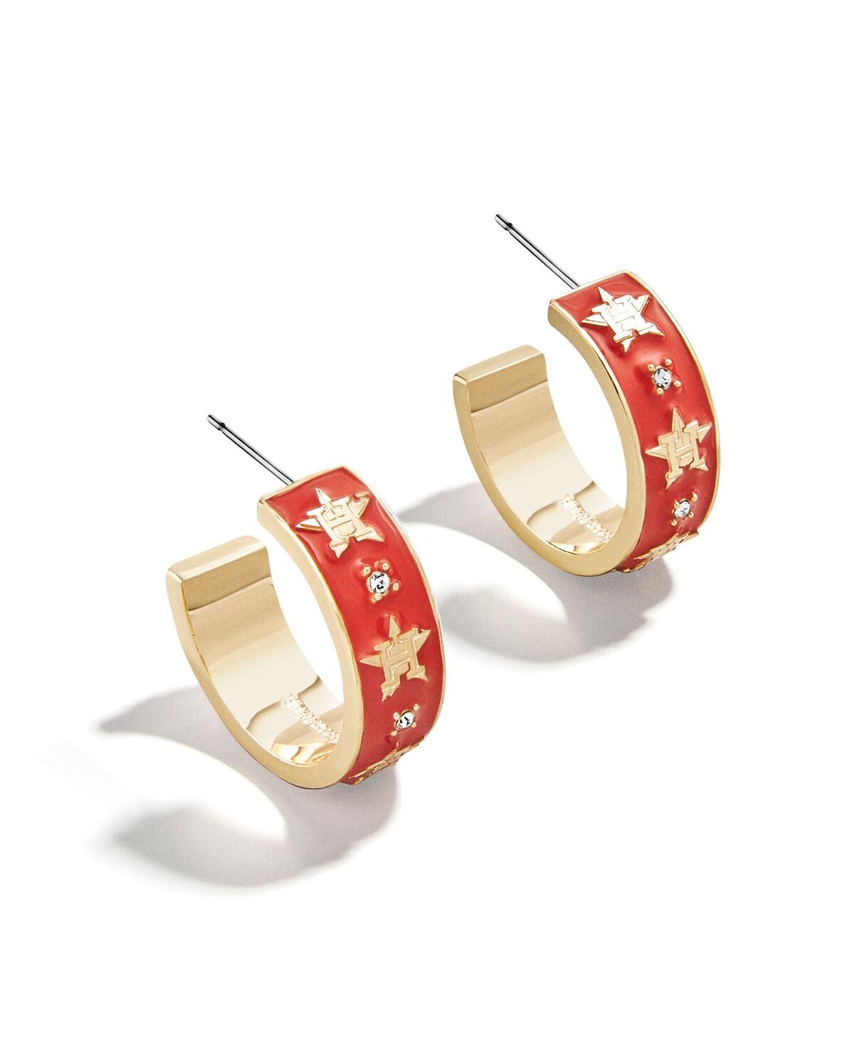 Wear By Erin Andrews X Baublebar Houston Astros Enamel Hoop Earrings In Multi