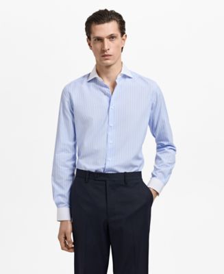 Manchester Slim Fit Dress Shirt with Subtle Check Pattern