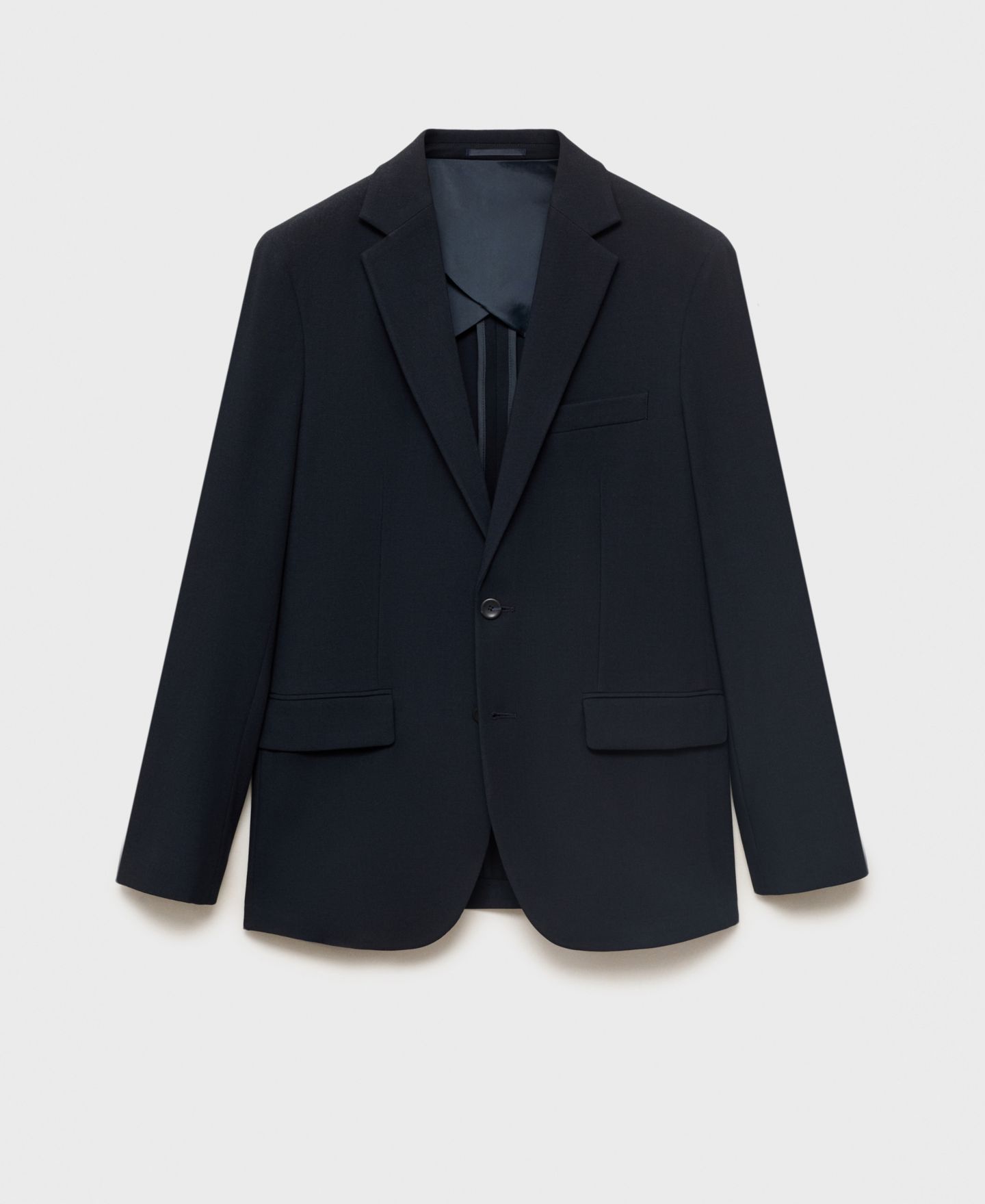 Мужской пиджак MANGO Verner Slim Fit Cotton Blazer, цвет: Тёмно-синий — фото 4