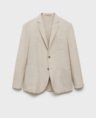 Men's Slim-Fit Linen Suit Blazer