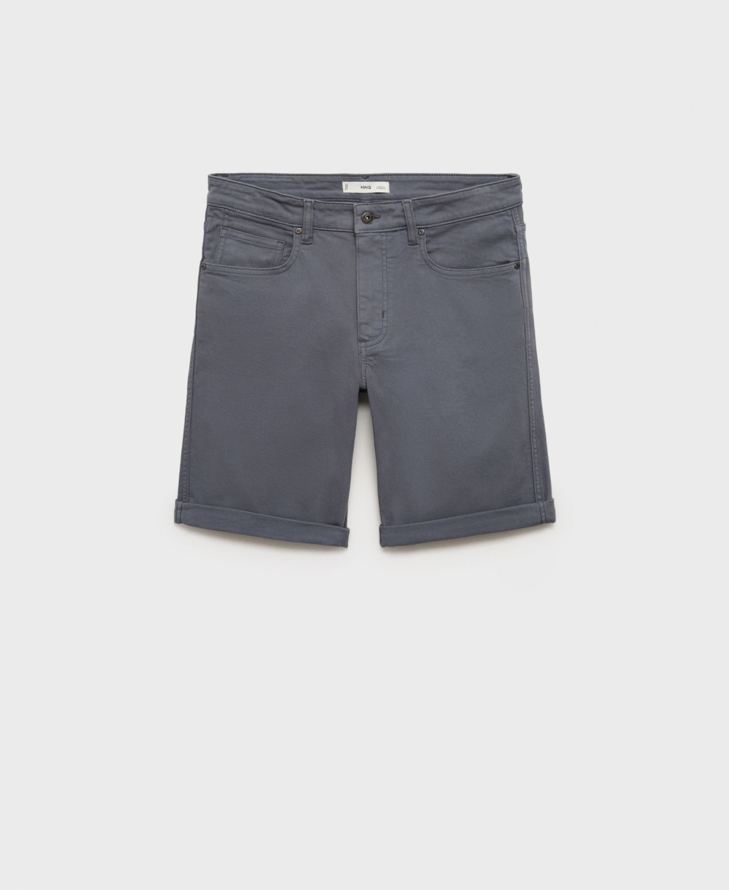 Мужские шорты Mango Slim-Fit Denim 11.5" Bermuda, цвет: Индиго синий — фото 2