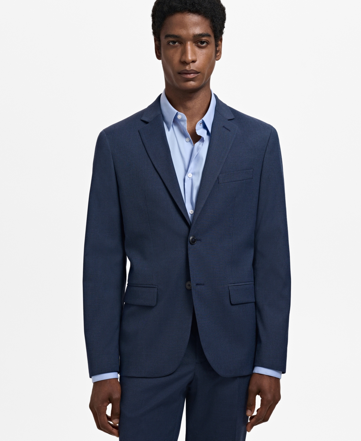 Men's Stretch Fabric Super Slim-Fit Suit Jacket - Ink Blue