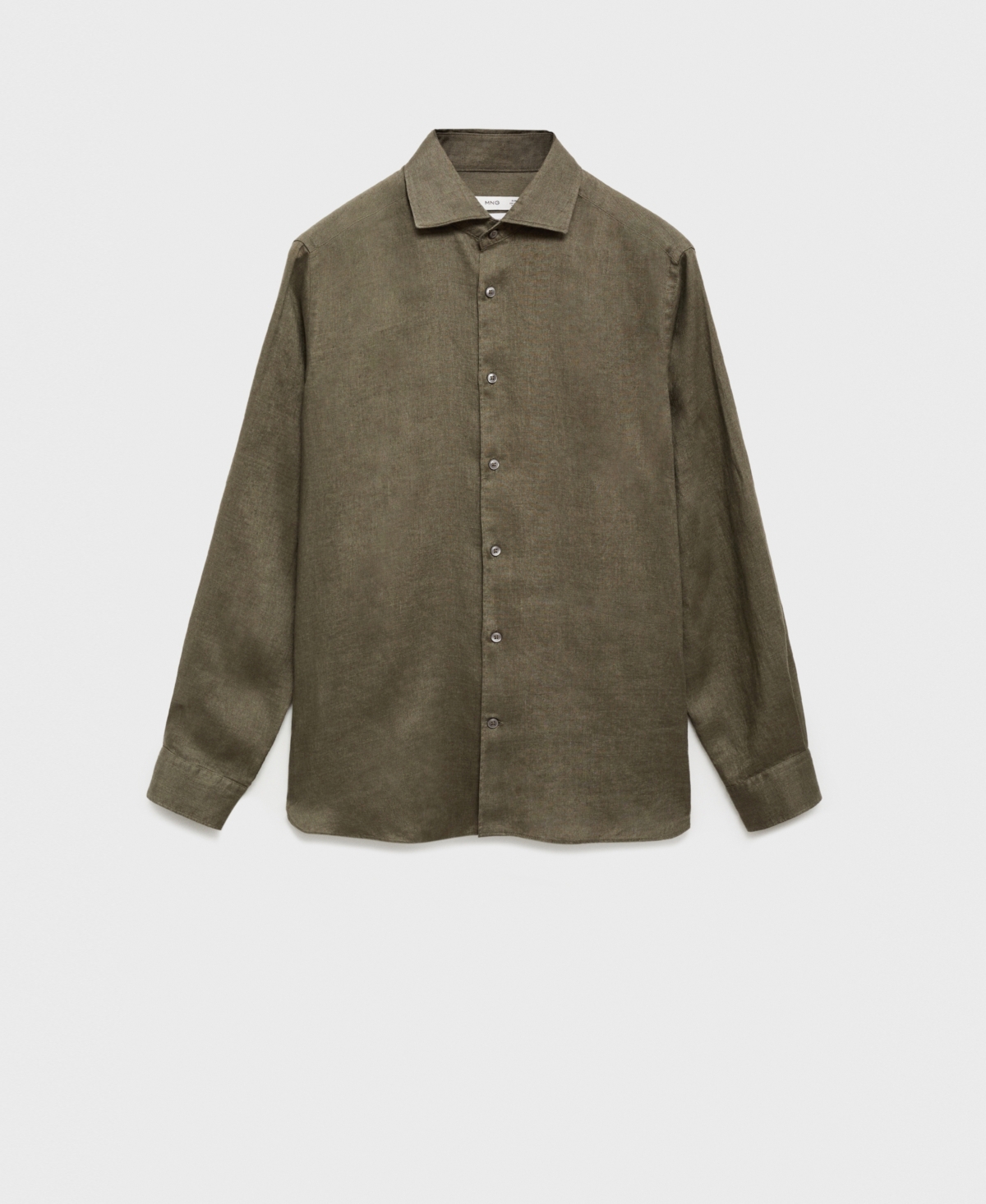 Mango Slim Fit Linen Button-up Shirt In Brown