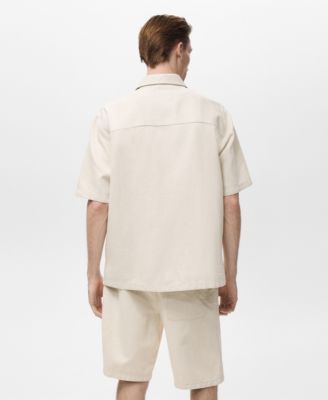 Men's Short Sleeve Linen-Blend Shirt