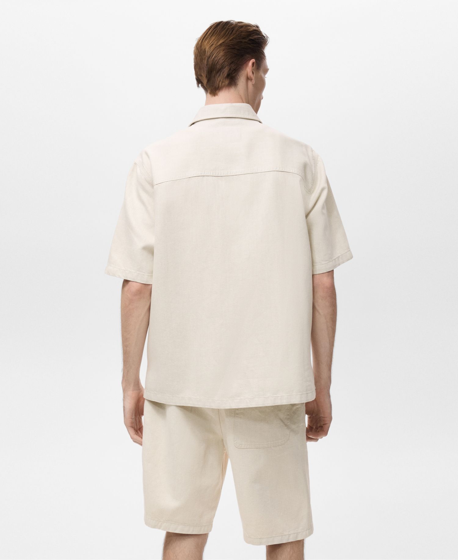 Men's Short Sleeve Linen-Blend Shirt