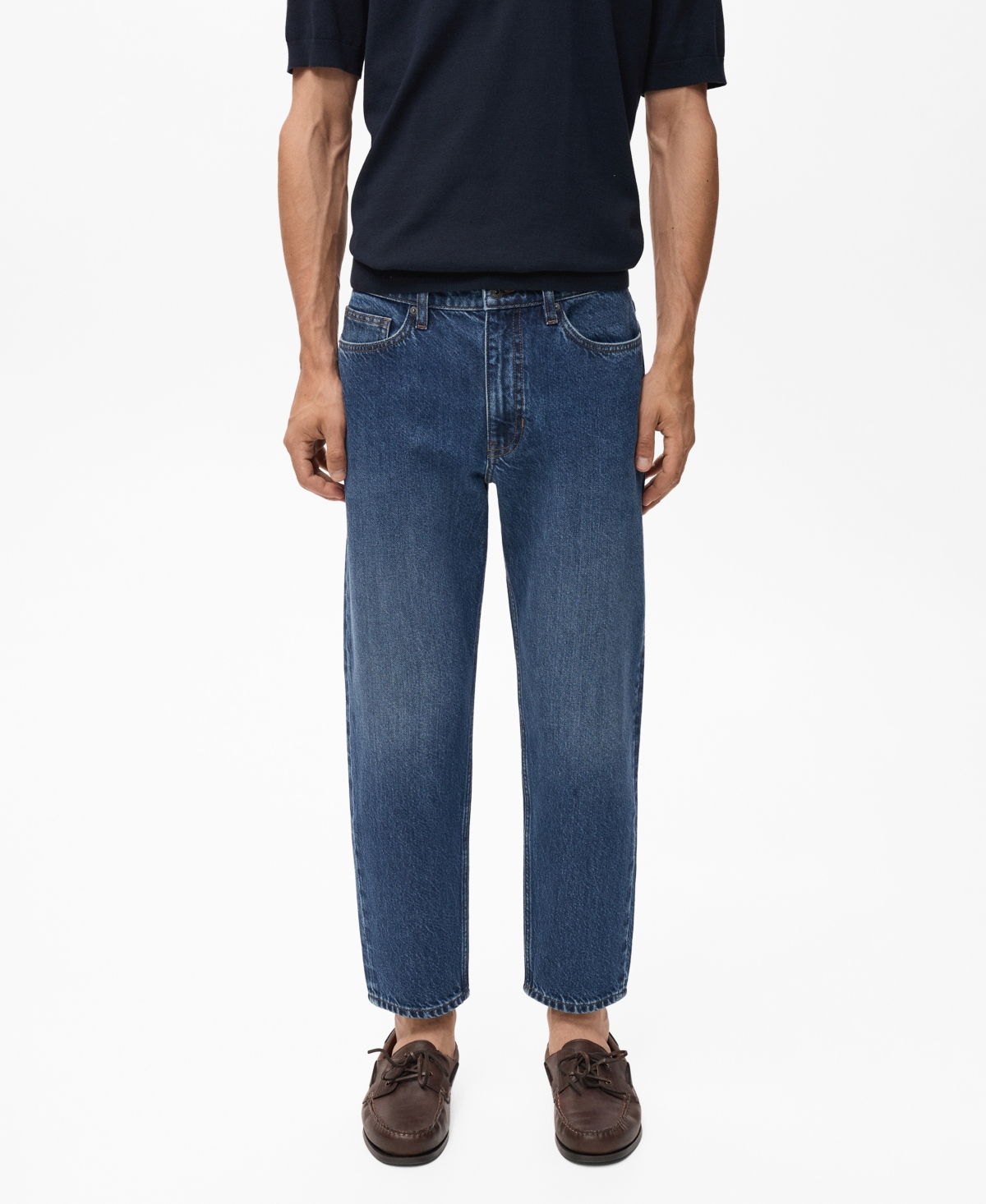 Mango Men's Regular Fit Cotton Jeans In Blue