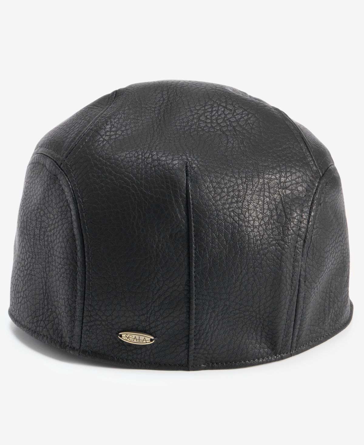 Scala Men's Ivy Faux-leather Flat Cap In Black