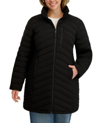 Plus Size Hooded Water-Resistant Puffer Coat