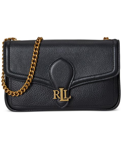 Женский кошелёк Lauren Ralph Lauren Bradley Small Pebbled Leather Crossbody Wallet, цвет: Чёрный