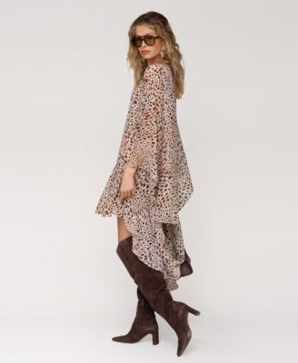 Women's Printed Chiffon Short Shift Dress