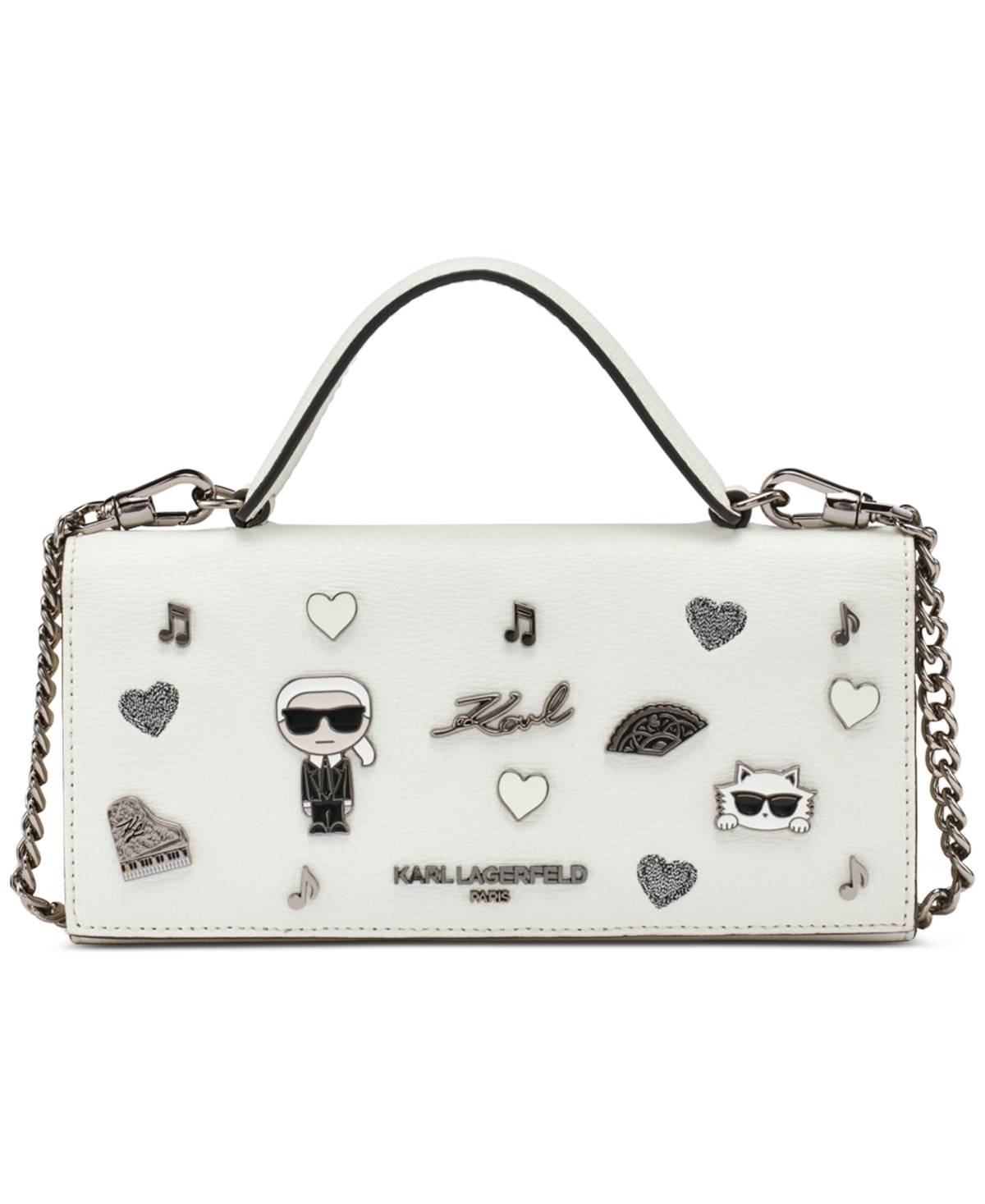 Karl Lagerfeld Jacqueline Small Crossbody Wallet In White