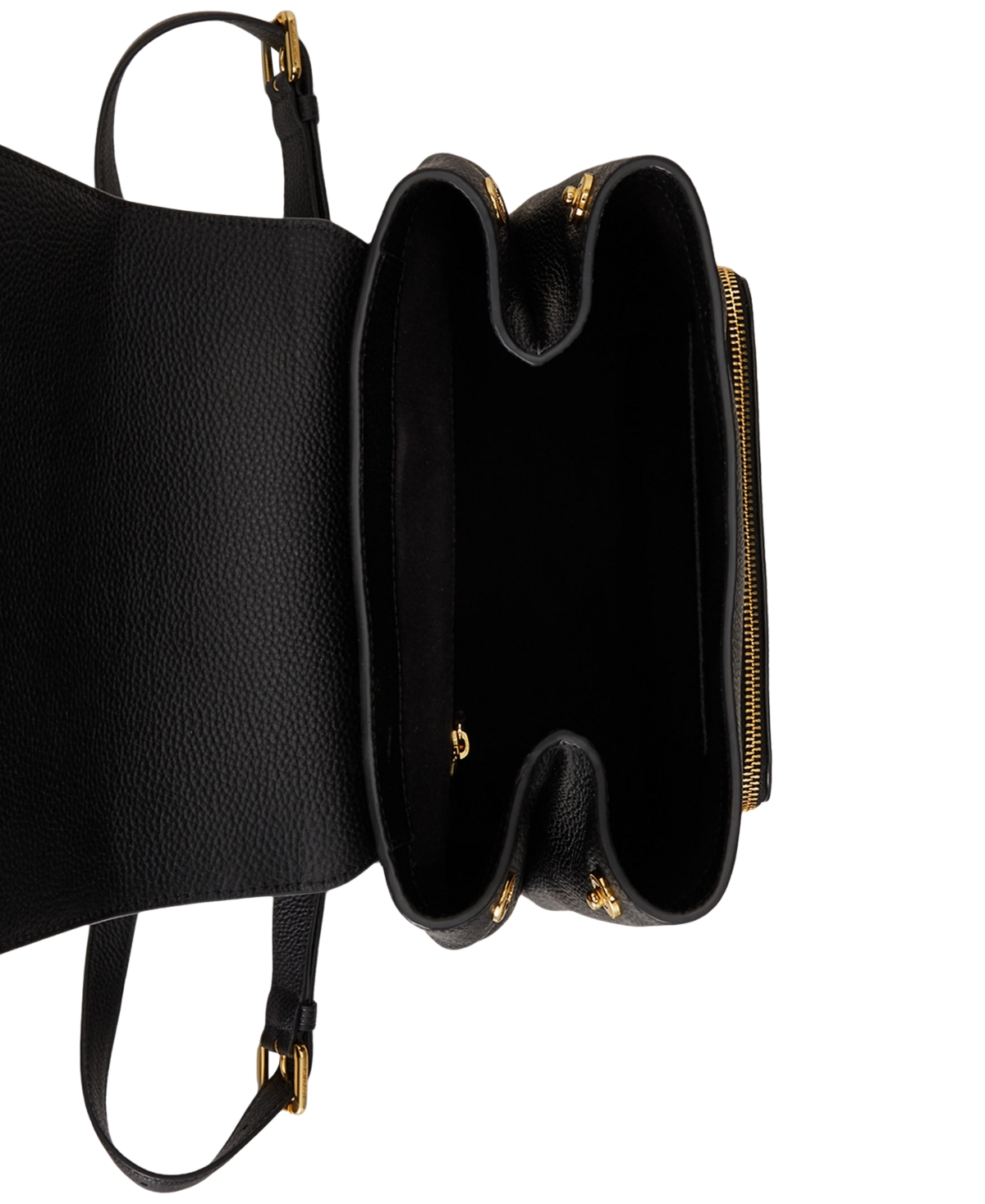 Ralph Lauren Pebbled Leather Small Cameryn Backpack In Black