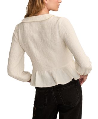 Women's Crinkled Peter Pan Collar Blouse