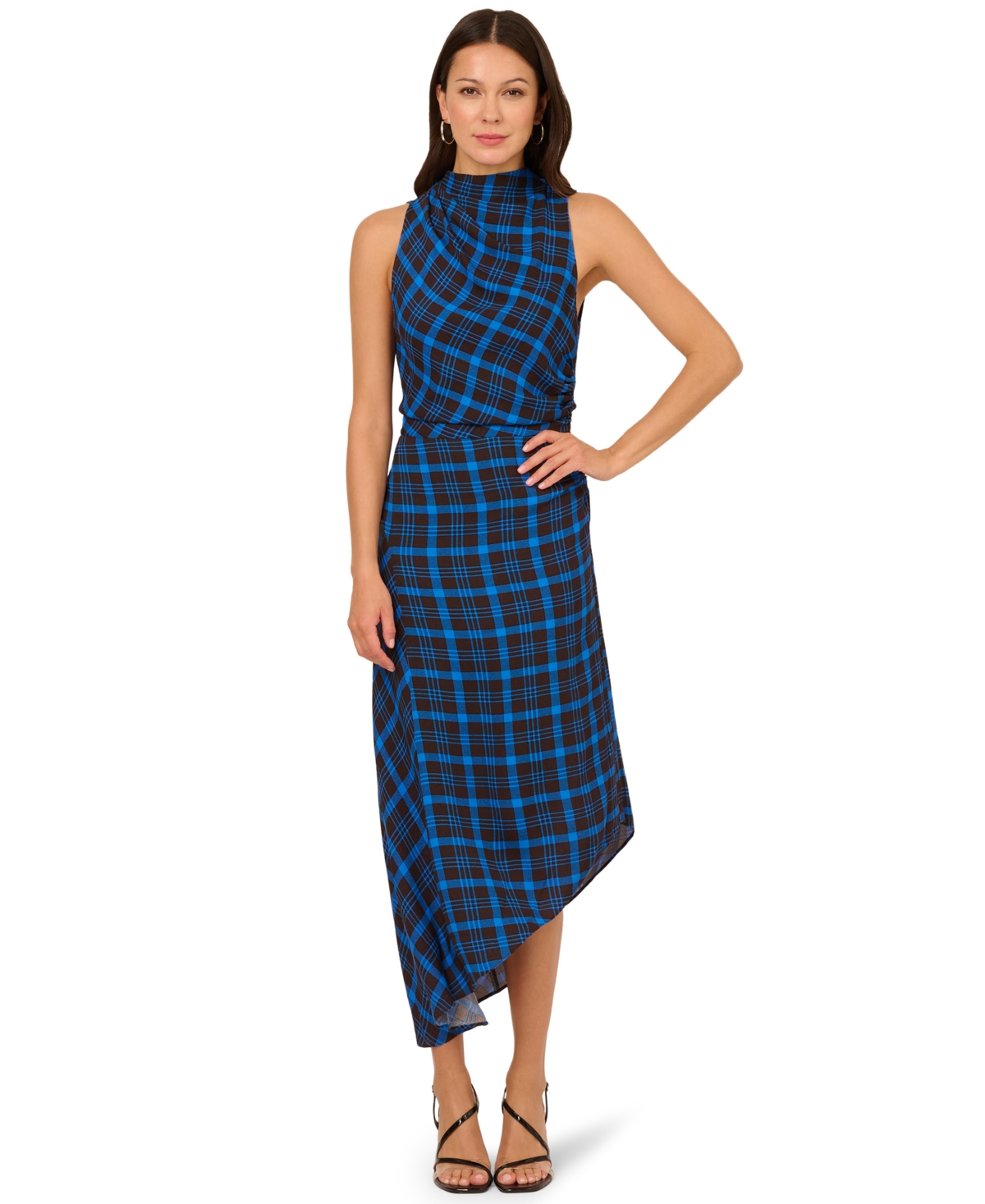 Adrianna Women's Sleeveless Cowlneck Midi Dress In Blue