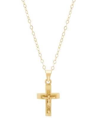Macy's - Crucifix Raised Christ Figure Cross 15" Pendant Necklace in 14k Gold