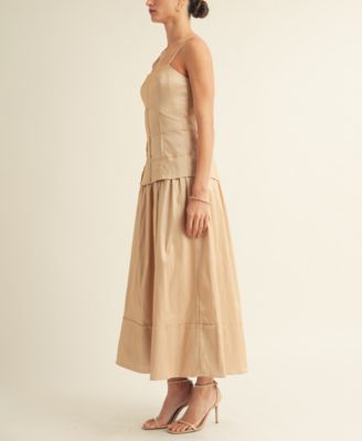 Women's Corset Chiffon Maxi Dress