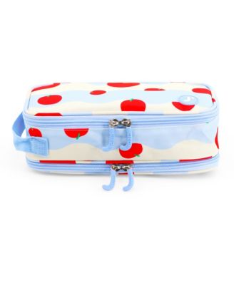 Doodle Pencil Case with Organizational Pockets and Handle Strap