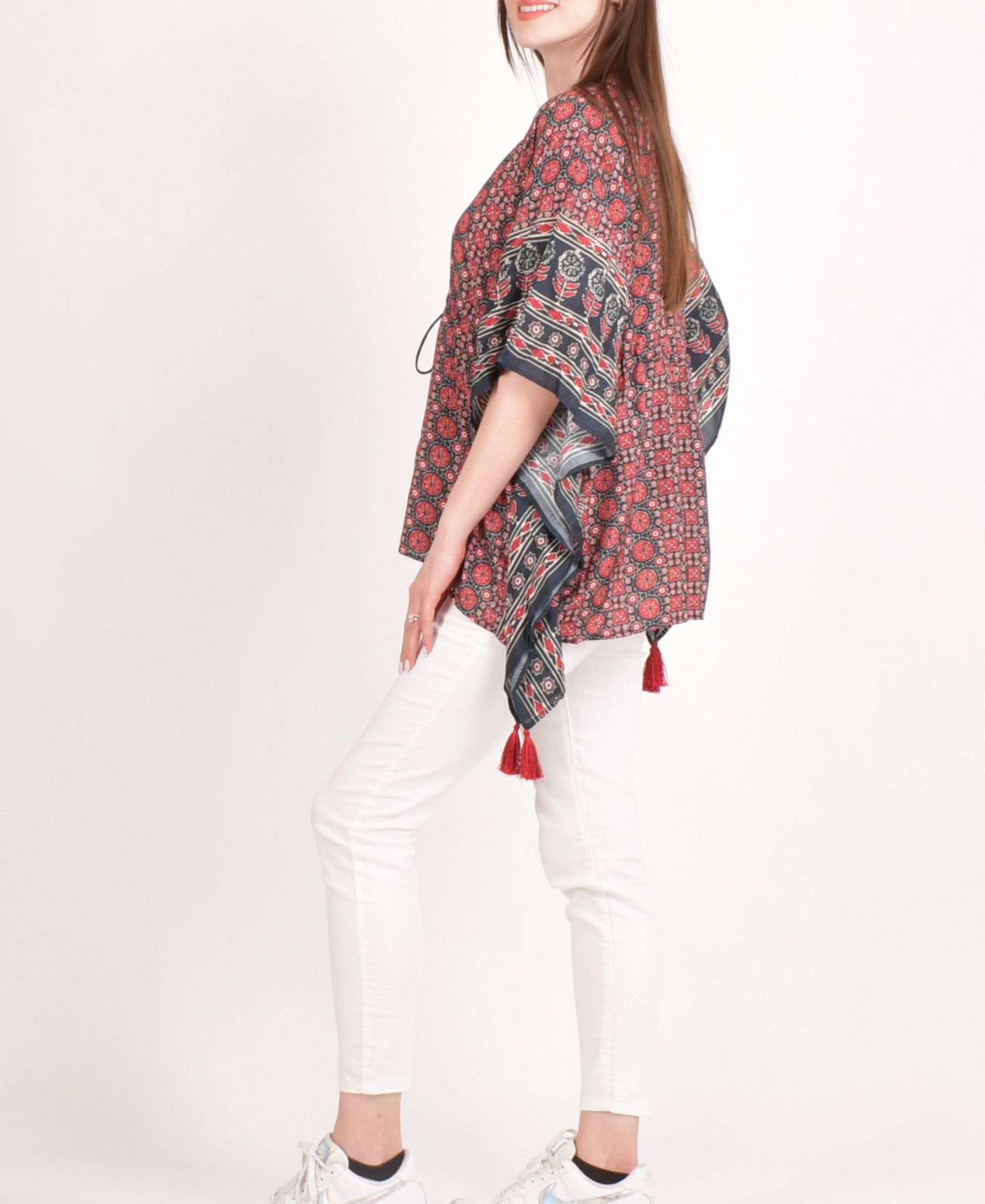 Женский топ RAAS Embroidered Kaftan, цвет: Тёмно-бордовый — фото 3