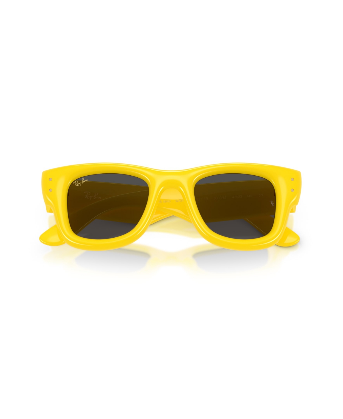 Ray Ban Unisex Wayfarer Puffer Square Sunglasses, Rb4940 In Yellow