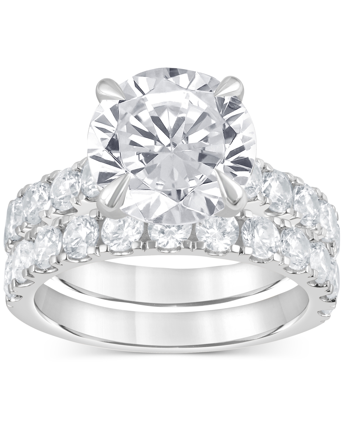 Badgley Mischka Certified  Lab Grown Diamond Bridal Set (6 Ct. T.w.) In 14k White Gold In White