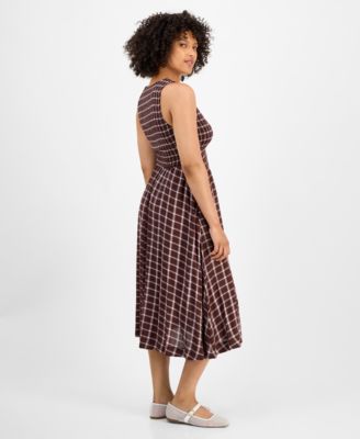 Women's Printed Smocked Sleeveless Midi Dress, Macy's Exclusive