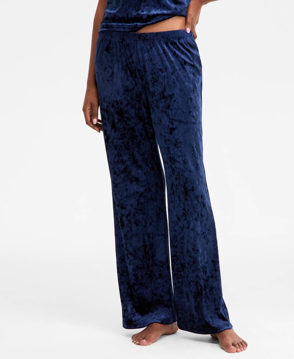 Inc International Concepts Women's 3-pc. Crushed Velvet Pajama Set, Macy's Exclusive In Blue