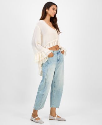 Women's High-Low Ruffle Top, Macy's Exclusive