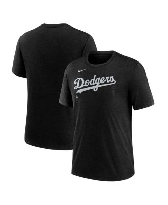 Nike - Men's Heather Black Los Angeles Dodgers Lights Out Tri-Blend T-Shirt